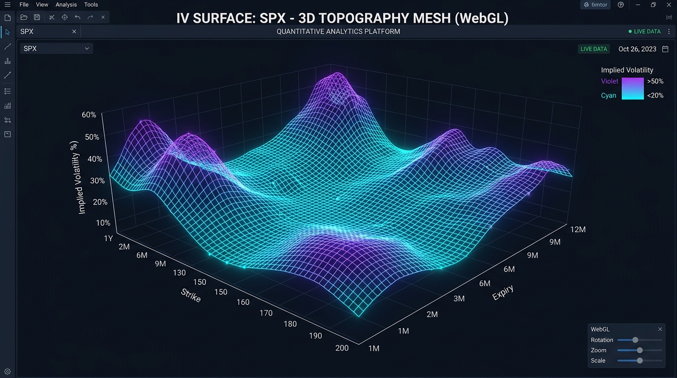 3D Implied Volatility Surface Topography